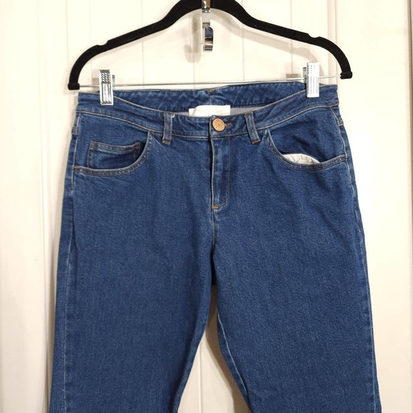 See By Chloe Womens Jeans Cropped Kick Flare Twisted Seam Scalloped Hem Sz 26 - Picture 3 of 10